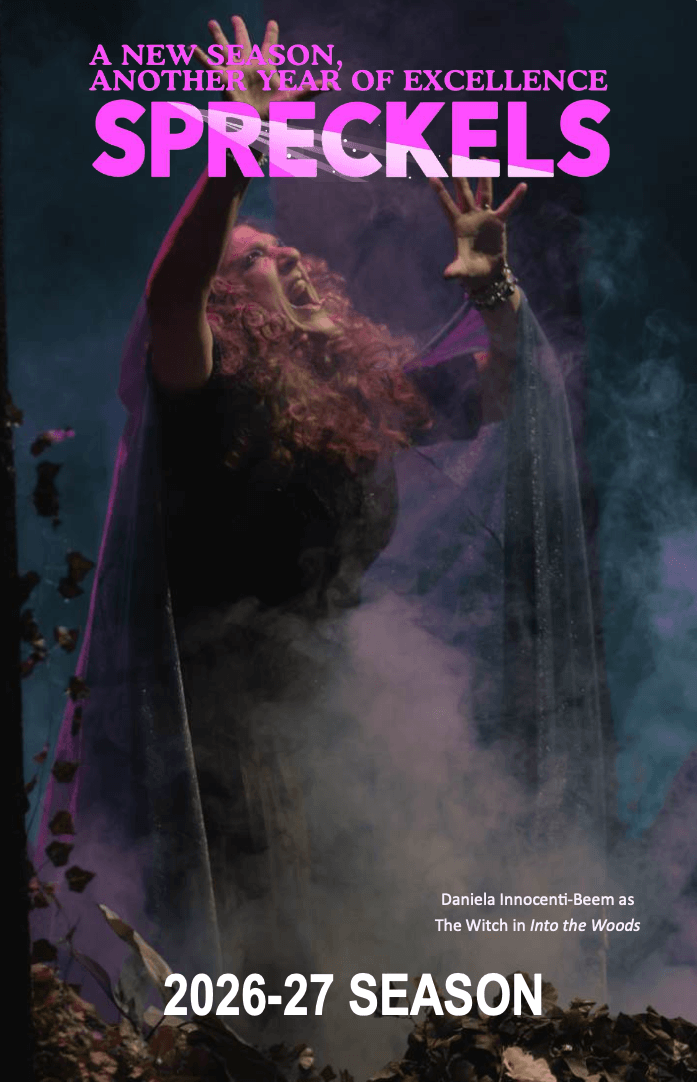 preview image for brochure showing a witch-like woman screaming in a foggy atmosphere