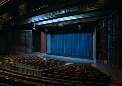The Nellie W. Codding Theatre view of the stage from the midway right side between front and rear audience seats